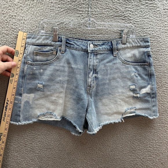 Time And Tru Shorts Womens 14 Blue High Rise Cut Off Distressed Denim Preppy - Picture 4 of 8